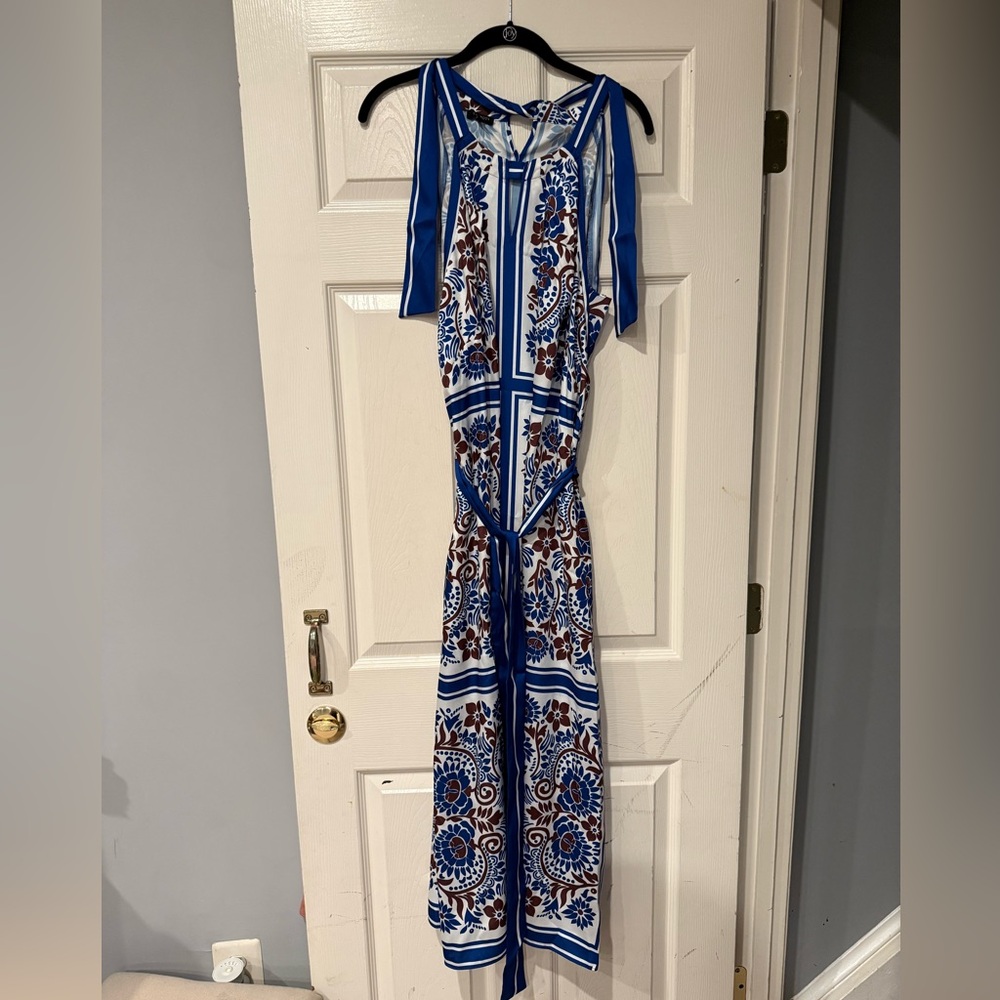 Talbots Blue and White Patterned Maxi Dress - Picture 3 of 3